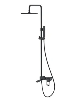 Душевой комплект Boheme 148-BB настенный, однозахватный, верхний/ручной душ, черный