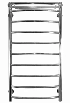 Полотенцесушитель Флагман "Лесенка" изогнутая с полкой 300х500 нерж.сталь, диаг./нижн.подкл. D-1/2"