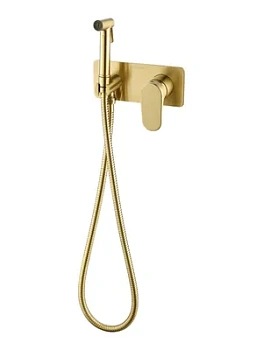 Смеситель Boheme 457-MG с гигиеническим душем, встраив, однозахв, с держателем, золото мат