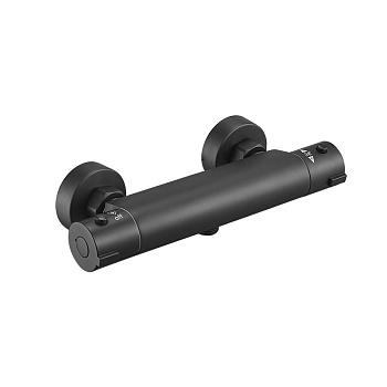 Смеситель для душа ESKO T3080 Black настенный, термостатический, без излива, черный