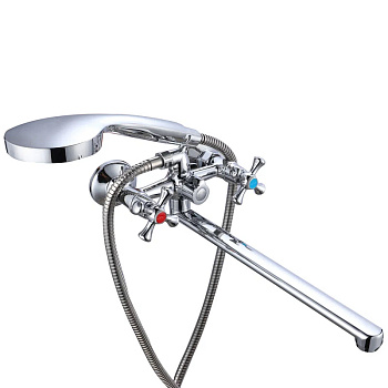 Смеситель для ванны/душа Esko настенный, двухзахватный, ручной душ, хром LGN31