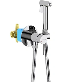 Набор с гигиеническим душем Aquatek AQ1021CR встраиваемый, 1 отв., однозахватный, цвет: хром