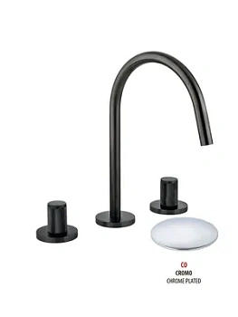Смеситель GATTONI для раковины, ручки Ronco, с донным клапаном, хром 100/22CO