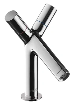 Смеситель Axor 10030 для умывальника двухзахватный, с донным клапаном, излив 105 мм,хром