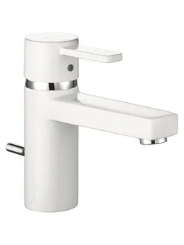 Смеситель KLUDI для умывальника, однорычажный, с донным клапаном, белый/хром 382609175