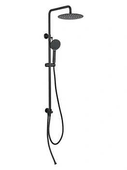 Душевая система Aquatek Reno AQ2046MB для душа, верхний и ручной душ, цвет: черный матовый