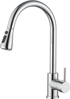 Смеситель Ledeme для кухни, с выдвижным изливом, поворотный излив, однозахватный хром L6155