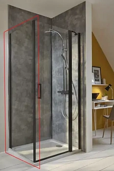 Душевая стенка Jacob Delafon 800х2000 стекло прозрачное, профиль черный E22FT80-BL