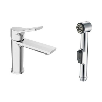 Смеситель для раковины ESKO EG 27H однозахватный, с гигиеническим душем, цвет: хром