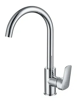 Смеситель для кухни Aquatek AQ1082CR однозахватный, поворотный излив 255мм, цвет: хром