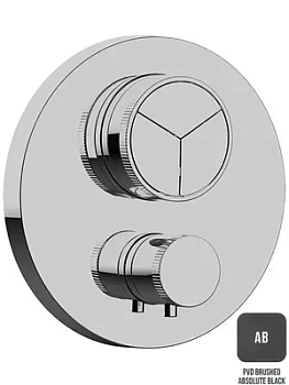 Смеситель для душа Almar термостат, встраиваемый на 3 потребителя, цвет черный брашированный E176633.AB