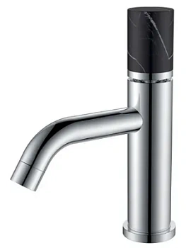 Смеситель Boheme 121-CR-MR-B для раковины,на 1 отверстие,однозахв,ручка diamond,хром+мрамор