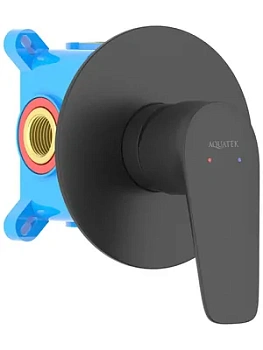 Смеситель для душа Aquatek AQ1166MB встраиваемый, однозахватный, цвет: черный матовый