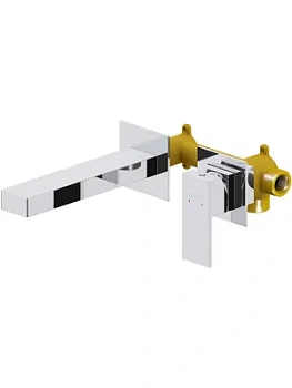 Смеситель для раковины Aquatek AQ1613CR встраиваемый, однозахватный, излив 186мм, цвет: хром