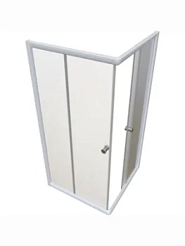 Душевой уголок Радомир (1100х1100х1800) стекла матовые, профиль белый, без поддона