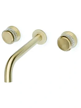 Смеситель Boheme 152-2-MG-A для раковины, встраиваемый, двухзахватный, золото мат