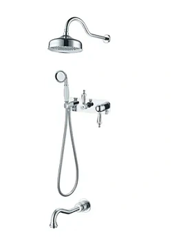 Душевая система Boheme 348 встраиваемая, верхний душ 208мм, лейка 77мм, излив, хром