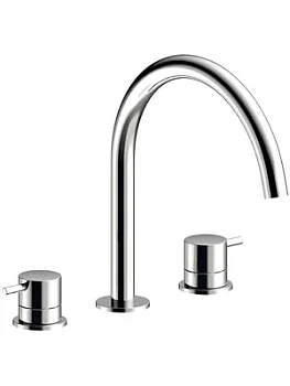 Смеситель для раковины Almar двухзахватный, на 3 отверстия, высота 261мм, без д/к, цвет хром E214004.CR