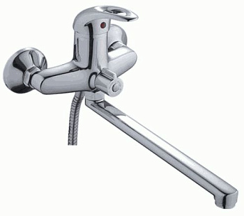 Смеситель Ledeme Н02-В настенный, для ванны и душа, с душевой лейкой, хром L2202-B