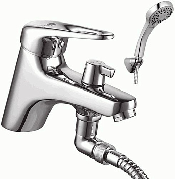 Смеситель на борт ванны Lemark LM4115C однозахватный, душевой комплект, хром