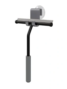 Скребок для душевой кабины WasserKRAFT BLACK сплав металла, ПВХ, каучук, цвет: черный матовый