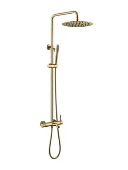 Душевая система Boheme 468-G настенная, однозахватная, верхний/ручной душ, золото