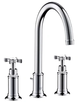 Смеситель Axor 16513 для умывальника двухзахватный на 3 отверстия, поворотный излив 175 мм