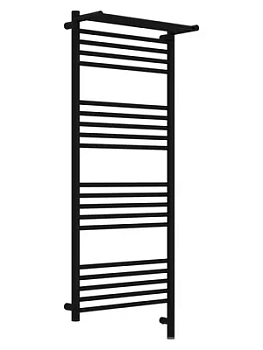 СУНЕРЖА с полкой Полотенцесушитель 1200х500 черный матовый МЭМ правый 31-6007-1250
