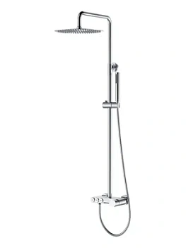 Душевая система Boheme 128-CRCR настенная, с изливом, верхний/ручной душ, хром