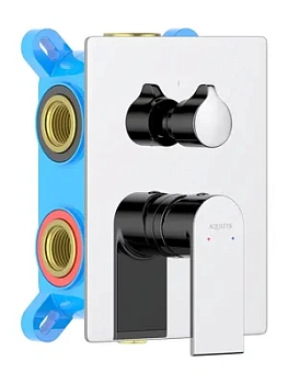 Смеситель для ванны/душа Aquatek AQ1447CR встраиваемый, 3 режима, однозахватный, цвет: хром