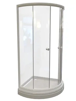 Душевой уголок Радомир (1100х1100х2110) стекло матовое, профиль белый, низкий поддон