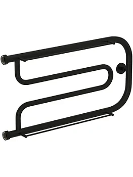 СУНЕРЖА Гусли + 2 полки Полотенцесушитель 320х650 черный матовый, нак. гайка 1"