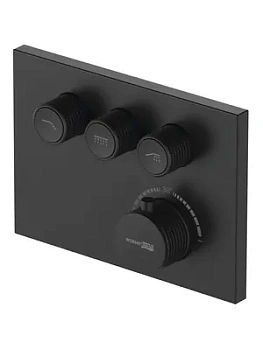 Смеситель для ванны/душа WasserKRAFT Elbe 7458 Thermo термостат, встраиваемый, черный матовый