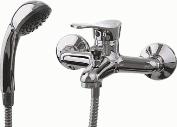 Смеситель Ledeme Н14 настенный, для ванны и душа, однозахватный, с душевой лейкой, хром L3014