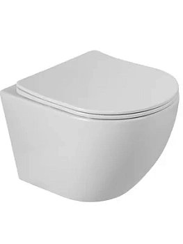 Унитаз подвесной BelBagno -TOR (500x360x370) безободковый, сиденье микролифт BB046CH-TOR/SC