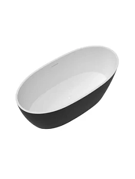 Ванна акриловая отдельностоящая toHit 1700х760х580, черный матовый, овальная, TH08-041705