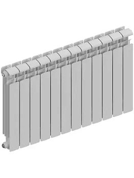 Радиатор алюминиевый RIFAR 500 (565х972х90) 12 секций, 1980 Вт, бок.подкл. белый