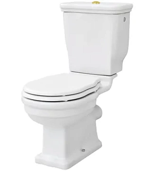 Унитаз-компакт ArtCeram 420х710х830 вертик. выпуск, белый/кнопка золото HEV0080100+HEC0010100+HEA01073