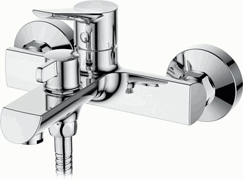 Смеситель Ledeme Н69 настенный, для ванны и душа, с душевой лейкой, однозахватный, хром L3269
