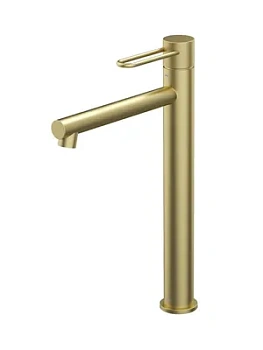 Смеситель для умывальника IDDIS однозахватный, высокий излив, цвет: золото матовое DUNMG01i01