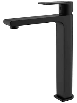 Смеситель для раковины Aquatek AQ1404MB однозахватный, излив 237мм, б/дон. клап., черный мат