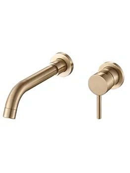 Смеситель для раковины ESKO SM28Gold встраиваемый, однозахватный, излив 201 мм, глянцевое золото