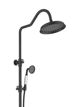Душевая система Aquatek AQ2563MB для душа, термостат, верхний и ручной душ, черный матовый