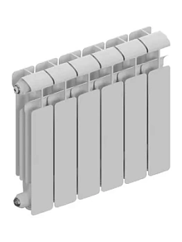 Радиатор алюминиевый RIFAR 350 (415х486х90) 6 секций, 780 Вт, бок.подкл. белый