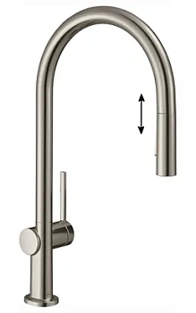 Смеситель Hansgrohe для кухни 210 вытяжной душ, поворотный излив 2jet sBox сталь 72801800