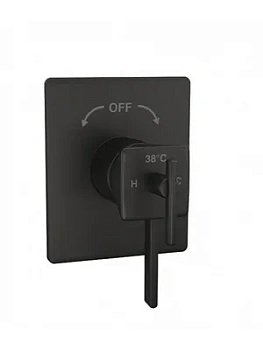 Смеситель ZEEGRES для ванны/душа встраиваемый термостат, матовый черный 30027014