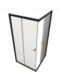 Душевой уголок Радомир (1100х1100х1800) стекла матовые, профиль черный, без поддона