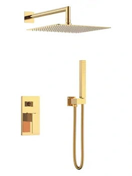 Душевая система Boheme 474-3-G встраиваемая, однозахватная, верхний/ручной душ, золото