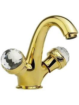 Смеситель для раковины Migliore SWAROVSKI двухзахватный, золото ML.-634F.DO