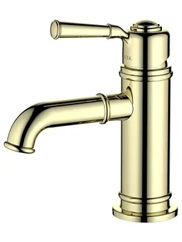 Смеситель для раковины Aquatek AQ1510PG однозахватный, излив 72мм, б/дон. клап., зол. полир